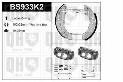 QUINTON HAZELL bs933k2 -  Комплект тормозов, барабанный тормозной механизм